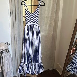 J Crew NWT maxi blue and white striped dress